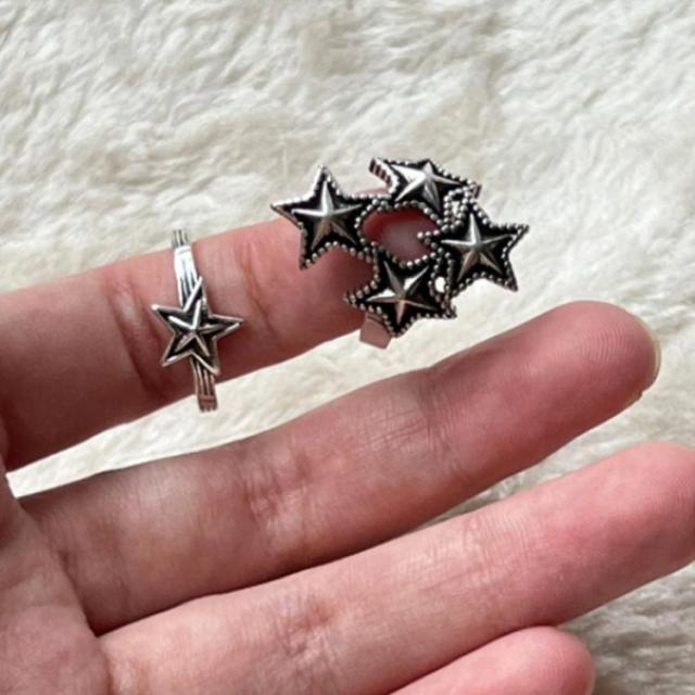 【２３号に変更】指輪 リング 星 スター タイシルバー メンズ シルバー９２５ メンズ リング スター シルバー 925 星 指輪 ブラック [黒