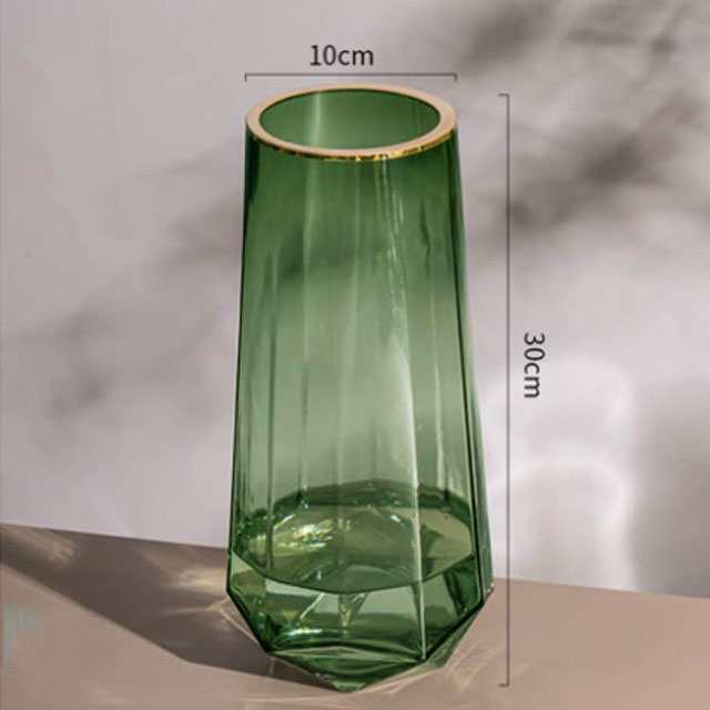金縁 クリア シンプル 深型 アンティーク風 ガラスベース 花瓶 花瓶 北欧 ゴールドライン 花瓶 水栽培 ガラス製 透明 花 ガラス 花器 生