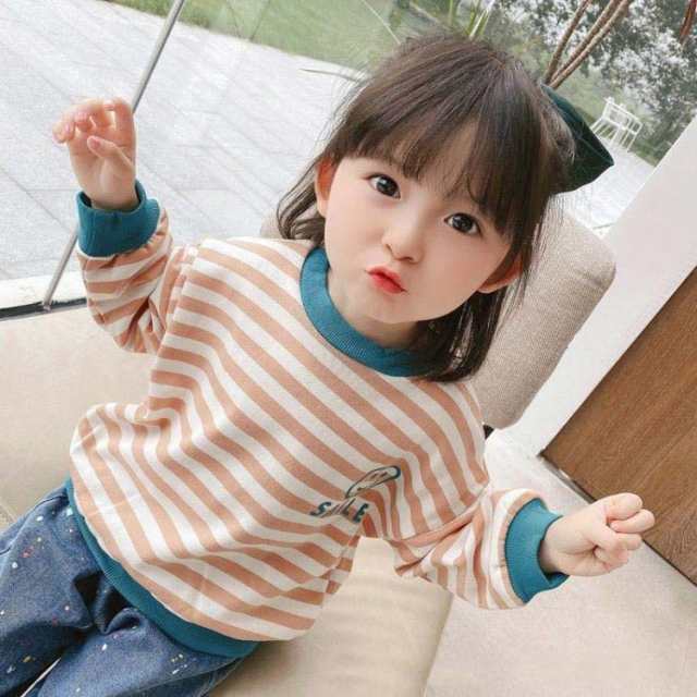 クルーネック キッズ トレーナー 130 かわいい 女の子 幼児 スウェット