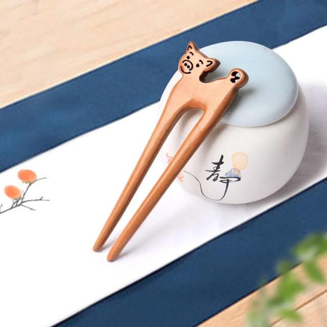 木製 かんざし アレンジ 浴衣 一本差し まとめ髪 へアスティック へ