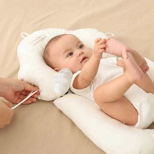 ベビー枕 寝る枕 ベビーピロ 新生児用の枕 絶壁防止枕 (ピンク