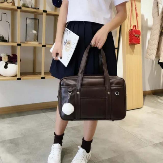 スクールバッグ 合皮 ショルダー サブバッグ 女子高生 サブバッグ