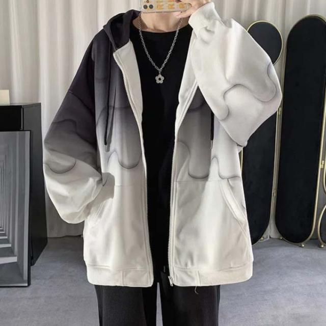 ビッグシルエット メンズ 長袖 フードパーカー パーカー 2xl ジャケット ジップアップ アウター 大きめ ブルゾン シンプル ゆったり カの通販はau Pay マーケット Next