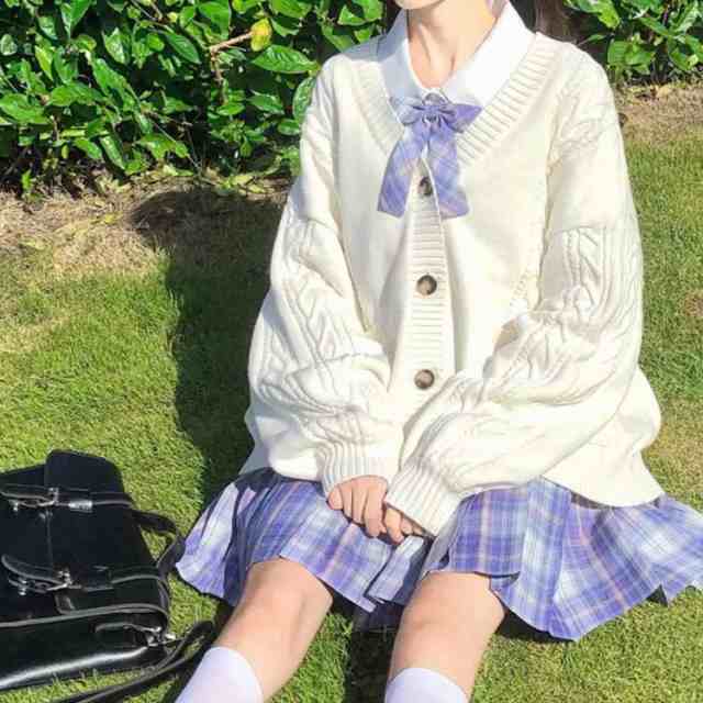 豪華な ピンク 学生ニットカーディガン JK制服 Vネック ポケット付き