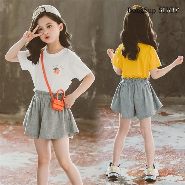 子供服 セットアップ キッズ 女の子 半袖 2点セット 上下セット T