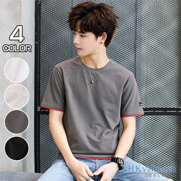 半袖Tシャツ メンズ Tシャツ クルーネック ティーシャツ 夏服 カットソー 細身 メンズファッションの通販は 6,400円