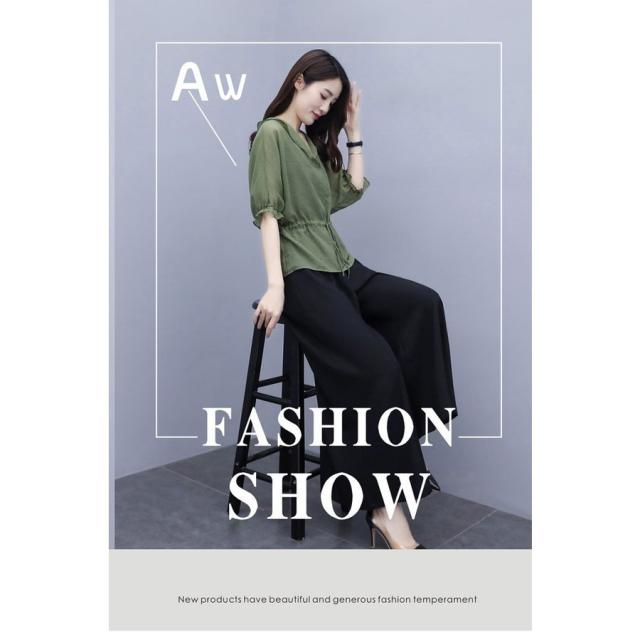 セットアップ レディース 春夏 オシャレセットアップ 半袖ブラウス V