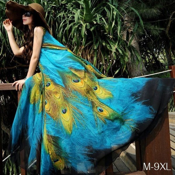 マキシワンピース 夏 ロング丈 シフォン ワンピース レディース ノースリーブ 花柄 チュニック ワンピース ゆったりの通販は 5,010円