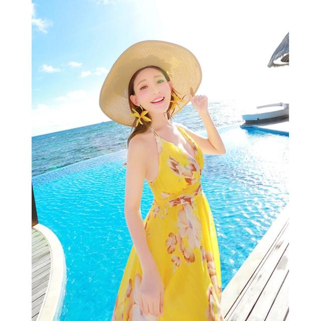 リゾートワンピース マキシ 花柄 ワンピース リゾート レディース