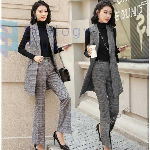 レディースベストスーツセットパンツセット20代 30代 40代 事務服