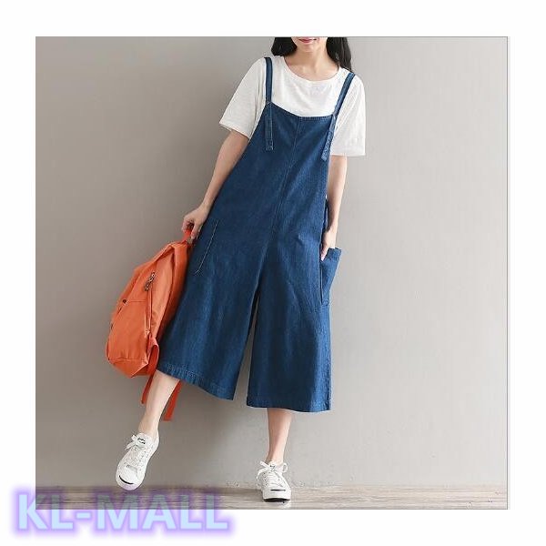 サロペット デニムパンツ森ガール KL レディース オールインワン