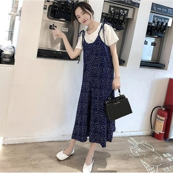 ガウチョパンツ ワンピース ロング KL オーバーオール ワイト