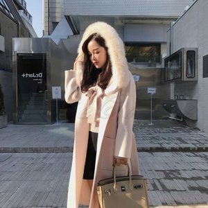 チェスターコート ロング丈 ファーフード付き 帽子 アウター 秋物 冬物