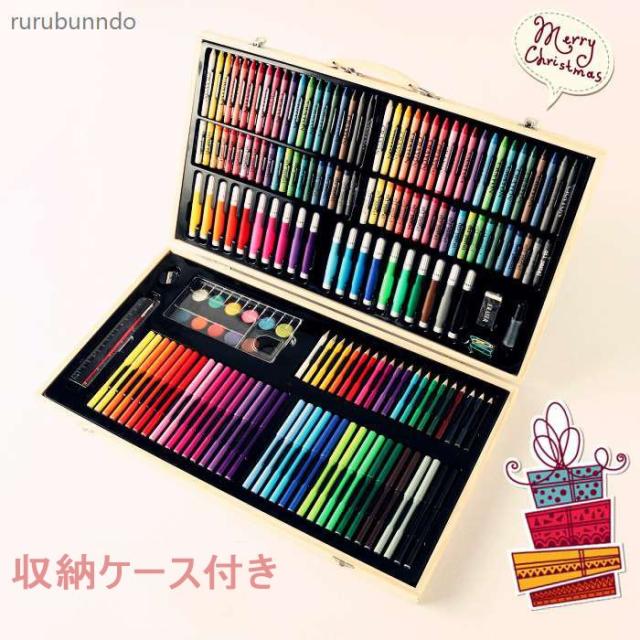 180pcs子供美術用イラスト高級木箱入り油性色鉛筆セット塗り絵書き心地水彩ペンパステルチョークペンセット学生セット 収納ケース付き卒の通販はau Pay マーケット Mmc
