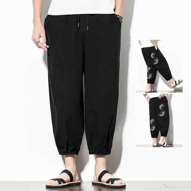 涼しいズボン サルエルパンツ メンズ 九分丈パンツ ボトムス ワイドパンツ 金魚柄 ガウチョパンツ ゆったり 夏 父の日の通販はau Pay マーケット Mmc