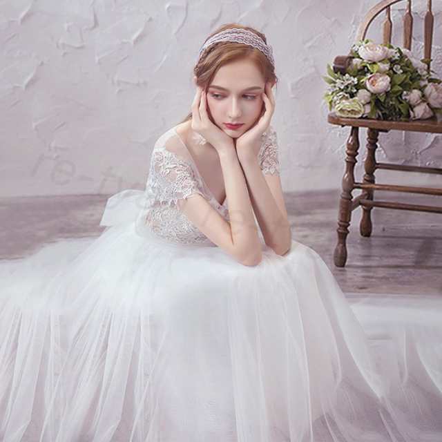 ウエディングドレス aライン 花嫁 白 ロングドレス 結婚式 二次会 安い