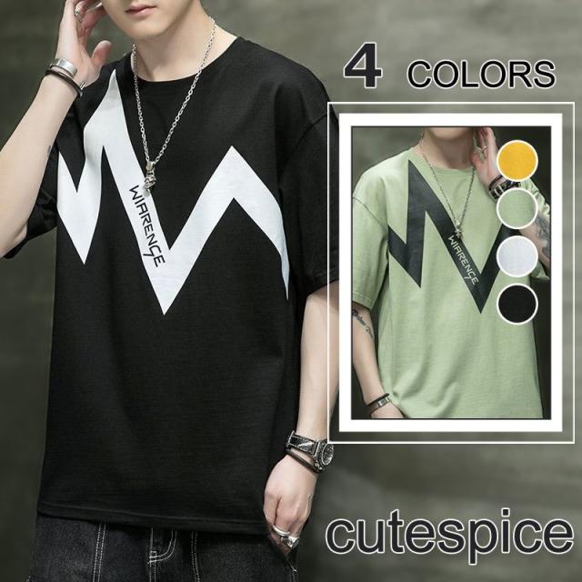 Tシャツ メンズ 半袖 韓国 ファッション おしゃれ 丸首tシャツ Tシャツ カットソー 夏 春 夏tシャツ メンズ 21 春 新作の通販はau Pay マーケット Mmc