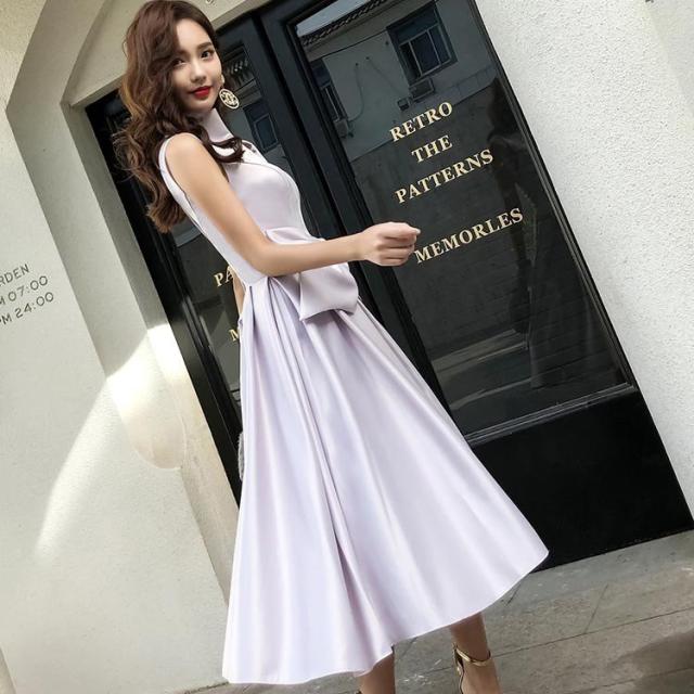 大きめリボンがアクセントに ドレス レディース ロング丈 ワンピース パーティードレス 大きめリボンがアクセントに ドレス レディース ロング丈 ワンピース