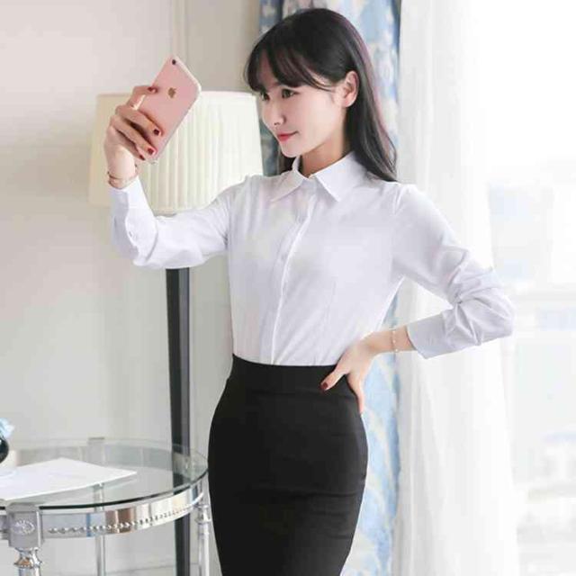 ワイシャツ レディース 長袖 ブラウス 白シャツ オフィス スーツ ホワイト カッターシャツ フォーマル ビジネス 通勤 通学 の通販はau Pay マーケット Mmc