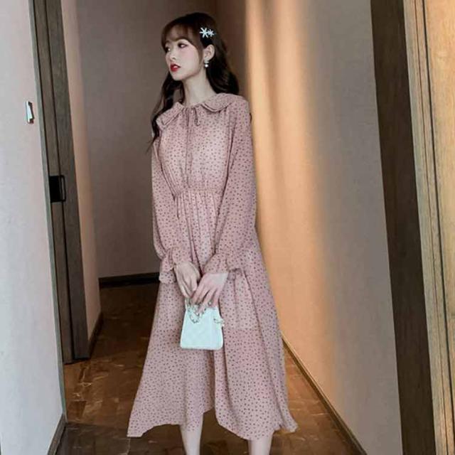 小花柄 マキシワンピース Vネック 長袖 フレア 清楚 エレガント Amazon.co.jp: [Augmap] ワンピース レディース 花柄 Vネック 花