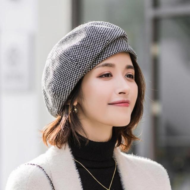 pium♥千鳥柄ベレー帽 千鳥柄リボンベレー – pium