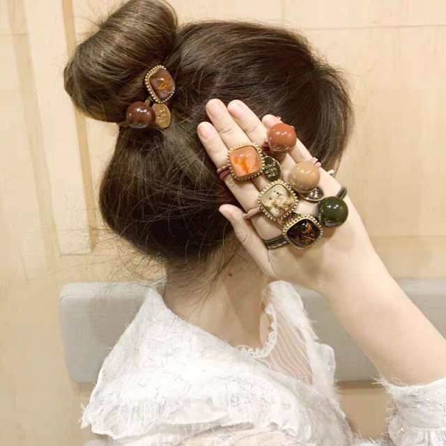 ヘアゴム ヘアアアクセサリー べっ甲風 まとめ髪 レディース 髪留め 髪 ...