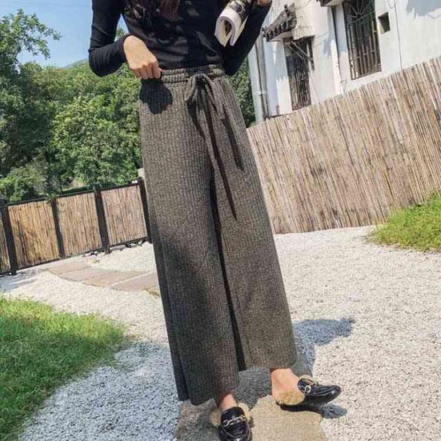 ニット素材のワイドパンツ ガウチョパンツ ニットパンツ ロングパンツ フレアパンツ レディース カジュアル オシャレ 大人可愛いの通販はau Pay マーケット Mmc