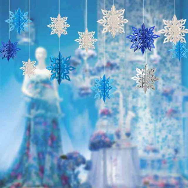 北欧風デザインのクリスマスガーランド 雪の結晶 クリスマス飾り インテリアアクセサリー パーティー飾り 装飾オーナメント パーテ