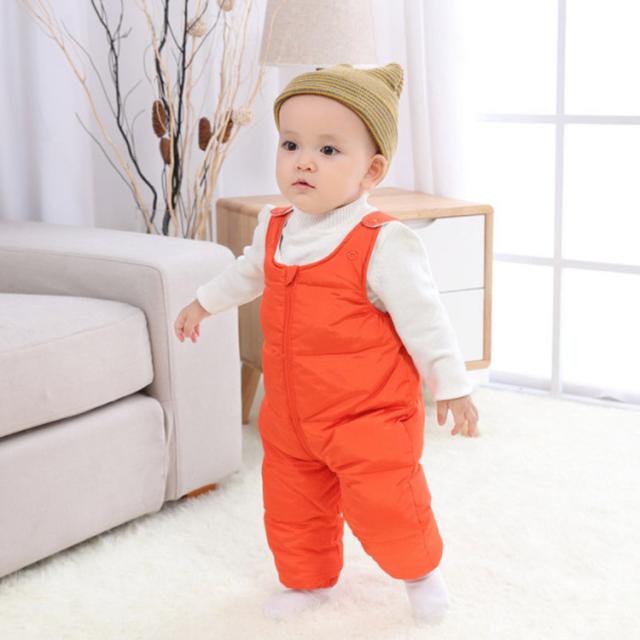 ダウン90％)ダウンパンツ ベビー服 キッズ服 サロペット 裏起毛 厚手