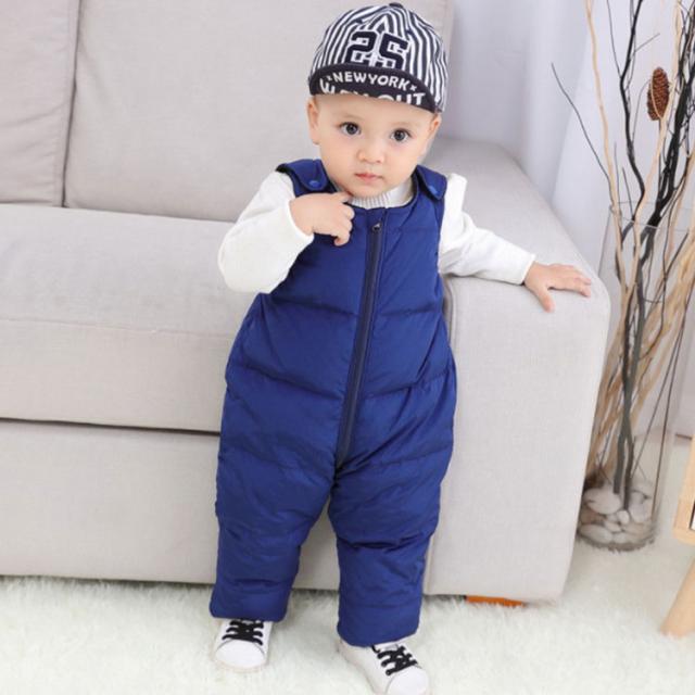 ダウン90％)ダウンパンツ ベビー服 キッズ服 サロペット 裏起毛 厚手