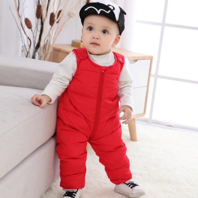 ダウン90％)ダウンパンツ ベビー服 キッズ服 サロペット 裏起毛 厚手