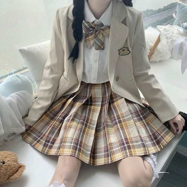 卒業式 スーツ 女の子 ブレザー 制服 5点セット ジャケット 長袖シャツ