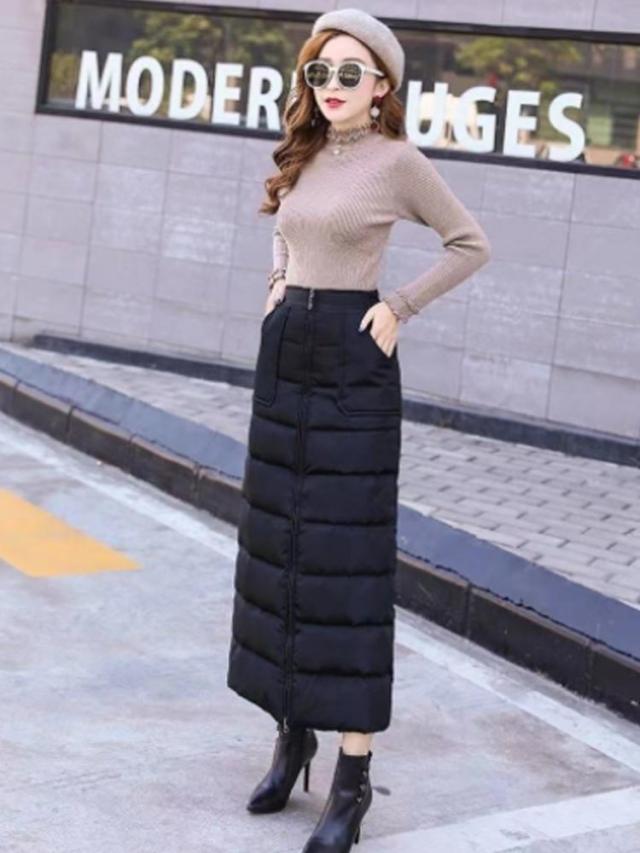 ダウン風 ラップスカート 中綿ダウンスカート 防寒巻きスカート