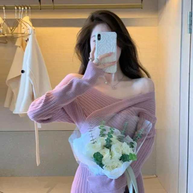 ニットワンピース タイトワンピース レディース 秋冬 長袖 セクシー ...