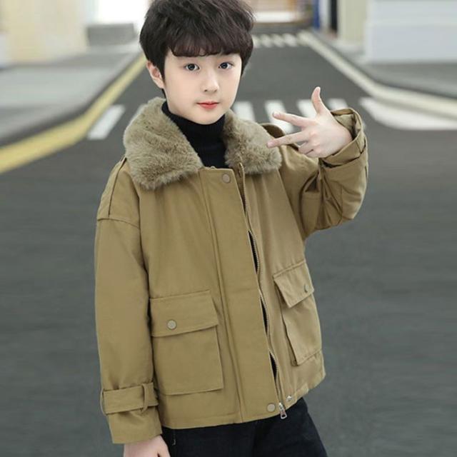 キッズ デニムジャケット 裏起毛 もこもこ ツイル生地 子供服 男の子 