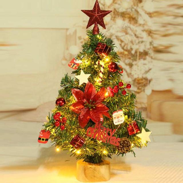 ミニ クリスマス 卓上ツリー 装飾付き オーナメント コンパクト 30cm