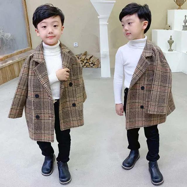 チェスターコート チェック柄 キッズ ロングコート メルトン 子供服