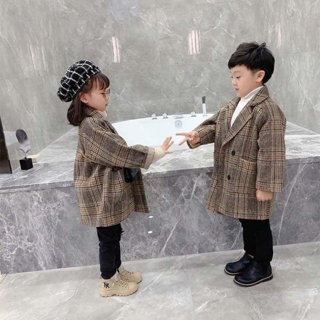 チェスターコート チェック柄 キッズ ロングコート メルトン 子供服