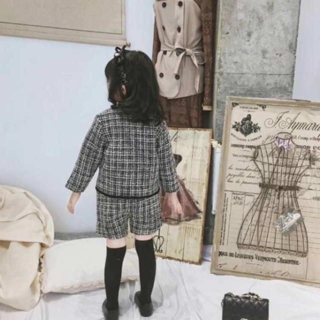 2点セット 子供 女の子 フォーマルスーツ ツイード セットアップ