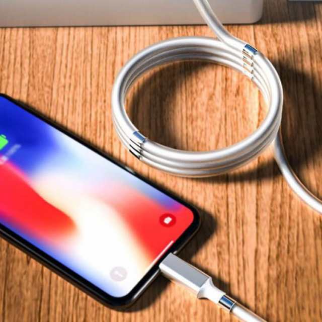 磁石 吸着 収納 iPhone ケーブル マグネット 収納 充電ケーブル 充電