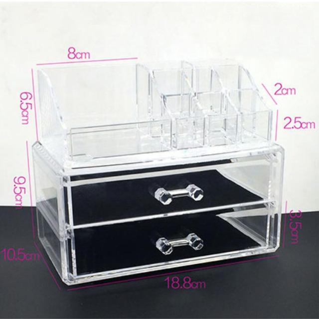 化粧品収納ボックス メイクケース 透明アクリル コスメ 口紅