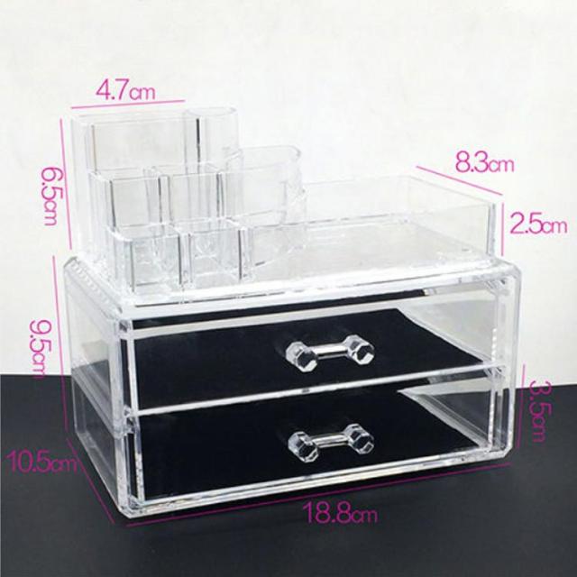 【美品】コスメケース 雑貨 アクリル 透明 MとLセット Amazon.co.jp: 高級感 アクリルケース ふた付き 化粧収納