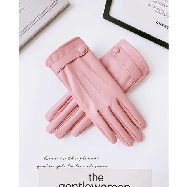 Intrend(Maxmara) レザー手袋 ピンク グローブ - 送料無料