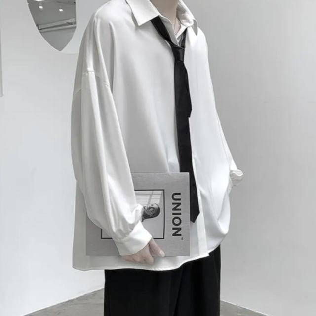 シャツ メンズ 長袖シャツ カジュアルシャツ ネクタイ付き