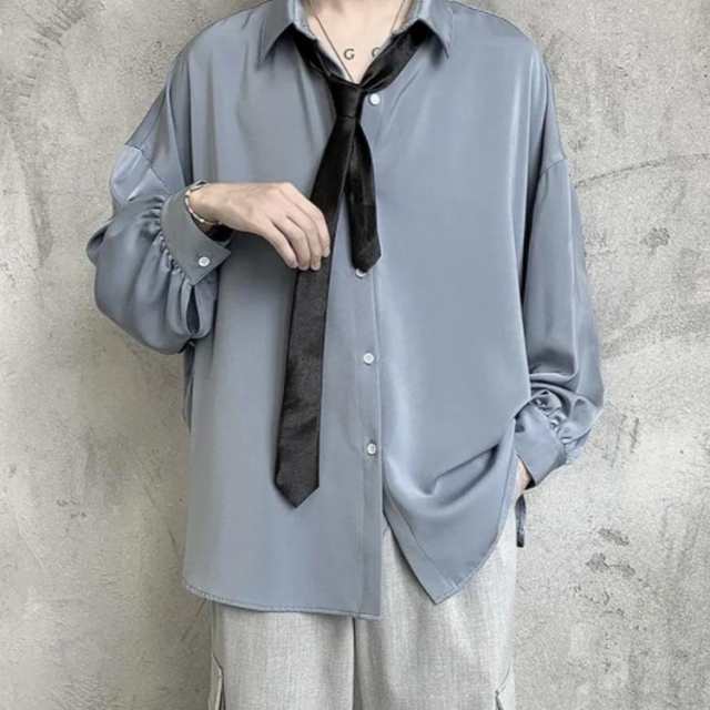 シャツ メンズ 長袖シャツ カジュアルシャツ ネクタイ付き
