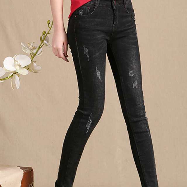 デニムパンツ ロング レディース タイトデニムパンツ ダメージ加工パンツ 美尻パンツ 美脚パンツ ジーンズ ジーパン ウォッシュ