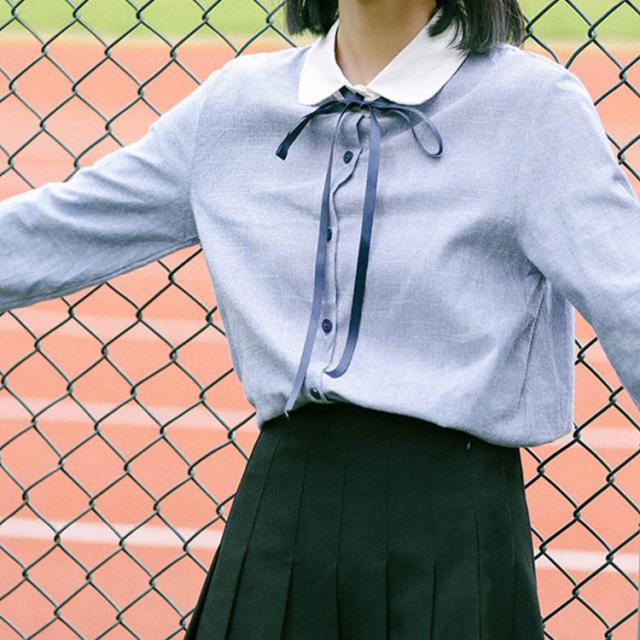 ミルク　ブラウス　長袖　リボン　バイカラー　黒　日本製 楽天市場】ブラウス レディース ブラウス長袖 クラシック 蝶