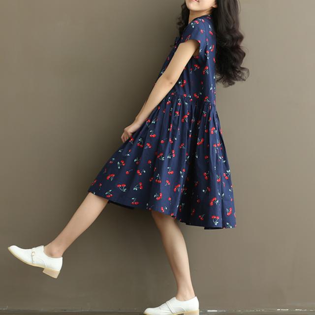 ワンピース 子供服 キッズ ベビー服 さくらんぼ柄 チェリー 長袖