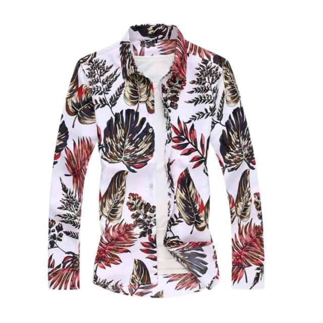 シャツ メンズ 長袖シャツ 総柄シャツ 大きいサイズ 花柄 シャツ