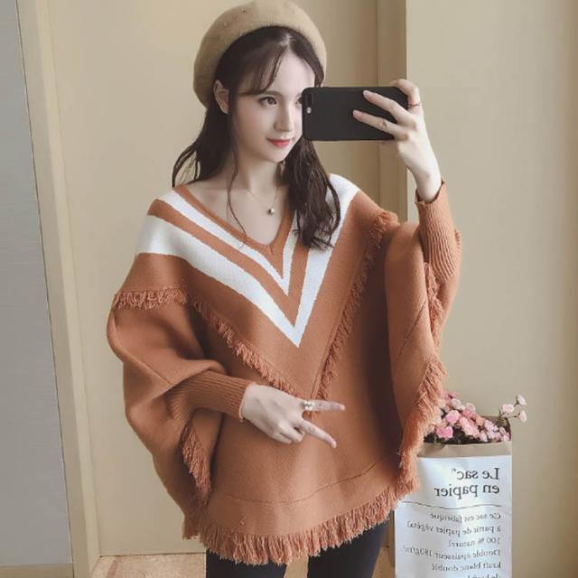 Y's ワイズ　ニットポンチョ　プルオーバー　トップス　ブラウン　ウール　M 楽天市場】ニット レディース ぽわん袖ネップワイドニットプル